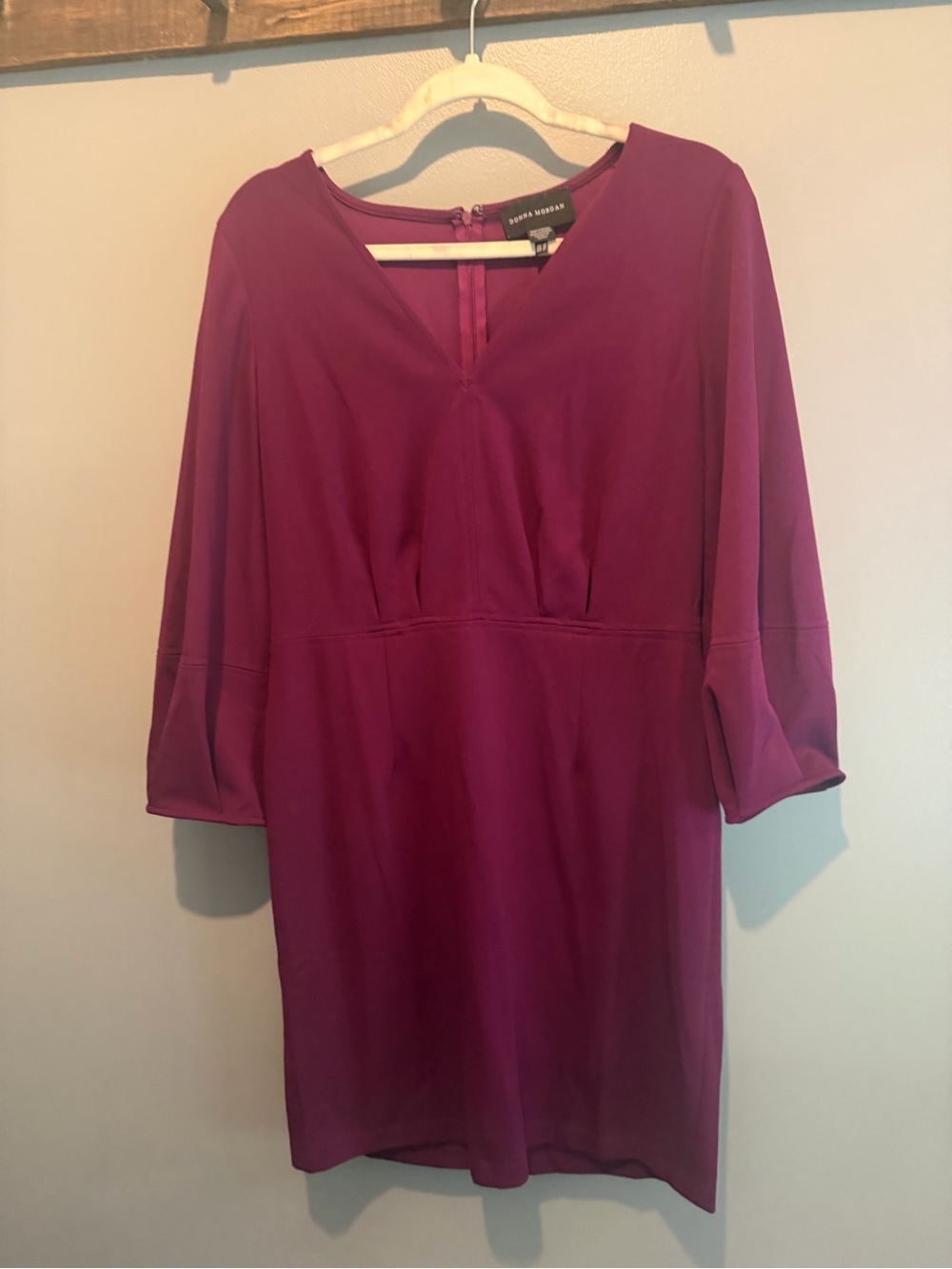 Donna Morgan Deep Plum Long-Sleeve Shift Dress
